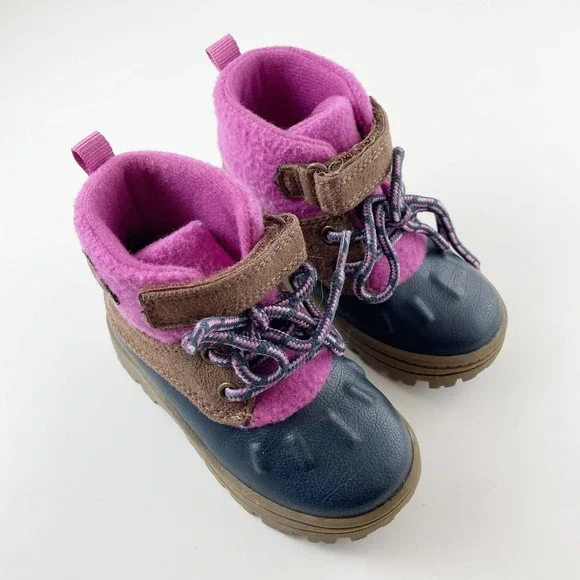 Carter s Shoes Carters Toddler Duck Boots In Navy Blue And Pink Size 6 Months Poshmark